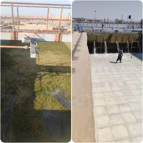 لایروبی و پاکسازی حوضچه های تصفیه خانه آب روستاهای آغاجاری