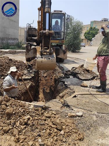 ترمیم اضطراری خط اصلی انتقال آب مسجدسلیمان