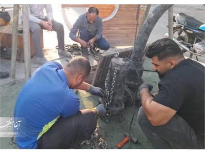 افزایش ظرفیت پمپاژ فاضلاب آبادان با نصب پمپ جدید