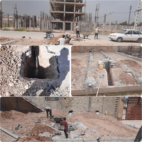 نصب انشعابات فاضلاب تعاونی مسکن مدد جویان بهبهان