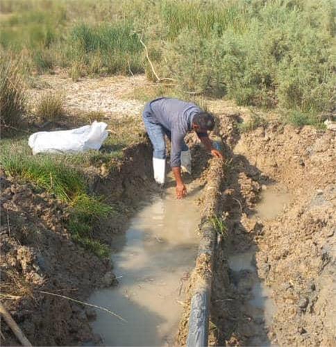 ایمن‌سازی بیش از 1 کیلومتر از خط انتقال آب در روستای ناصری شادگان