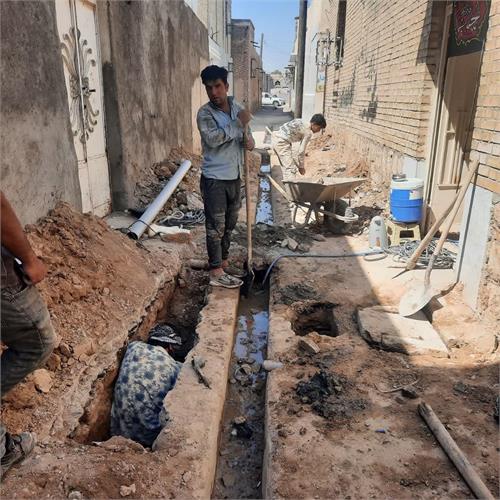 رفع مشکل سرریز فاضلاب کوچه شهید پاپی بهبهان