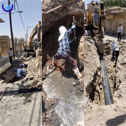 تداوم جهادی خدمات آبفا در گرمای سوزان/ اصلاح شبکه ترکیبی فاضلاب در محلات مسجدسلیمان