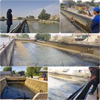 حوضچه های تصفیه خانه آب شرب بهبهان لایروبی شد