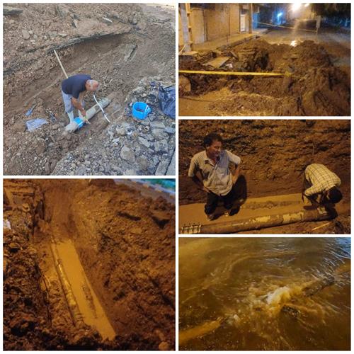 شکستگی خط انتقال آب در منطقه شمالی شوش در کوتاه‌ترین زمان رفع شد