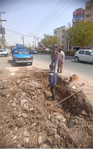 ترمیم خط اصلی آبرسانی مسجدسلیمان پس از ۴ ساعت عملیات فشرده