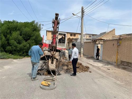 اتصال ۱۱ خانوار خرمشهری به شبکه فاضلاب با اجرای ۳۰ متر خط جدید