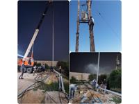 اجرای عملیات نصب الکترو موتور شناور مجتمع آبرسانی بیدبلند بهبهان