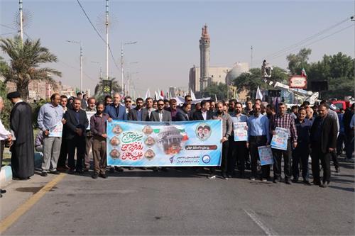 حضور پرشور کارکنان شرکت آبفا خوزستان در راهپیمایی 13 آبان ماه