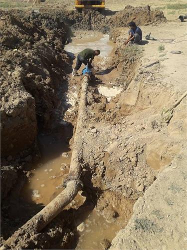 عملیات اصلاح خط ۱۶۰ میلیمتری روستای دهلران گتوند
